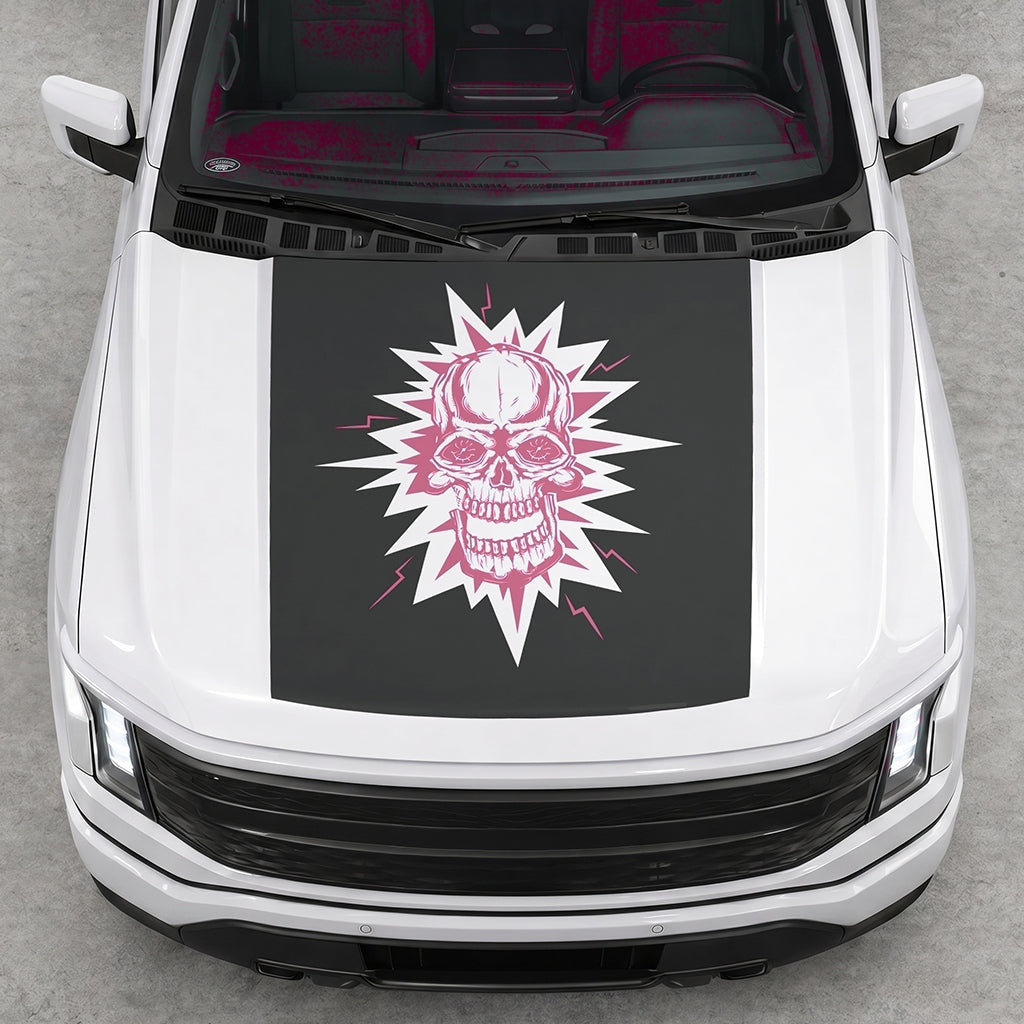 Hood Panel Decal/Sticker - Electric Skull Graphic Decal Graphic Kit - For FORD F-150 2015-2020 - Premium Vinyl