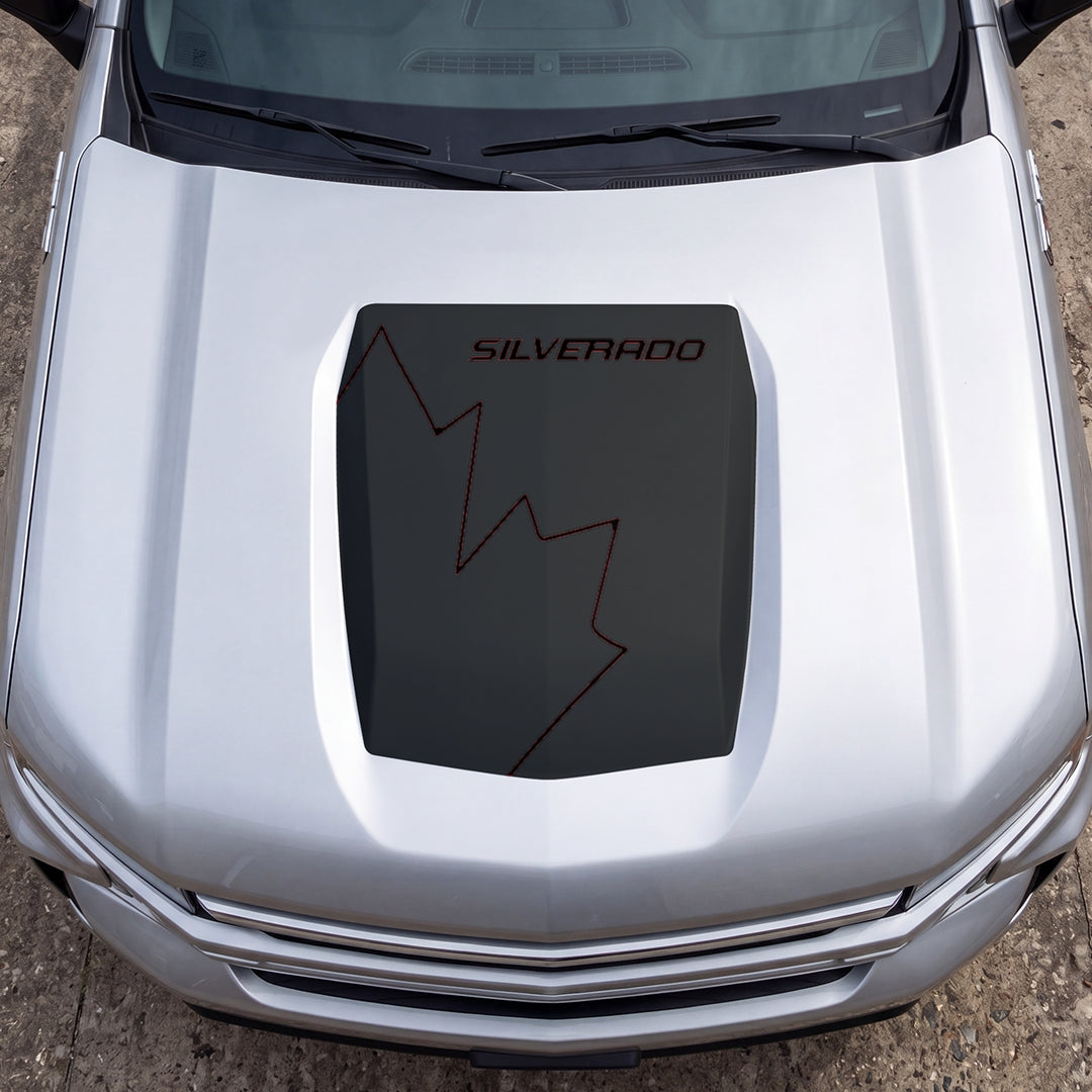 Hood Panel Decal/Sticker - Canada Full Maple Graphic Decal Graphic Kit - For Chevrolet Silverado 2019-2024 - Premium Vinyl