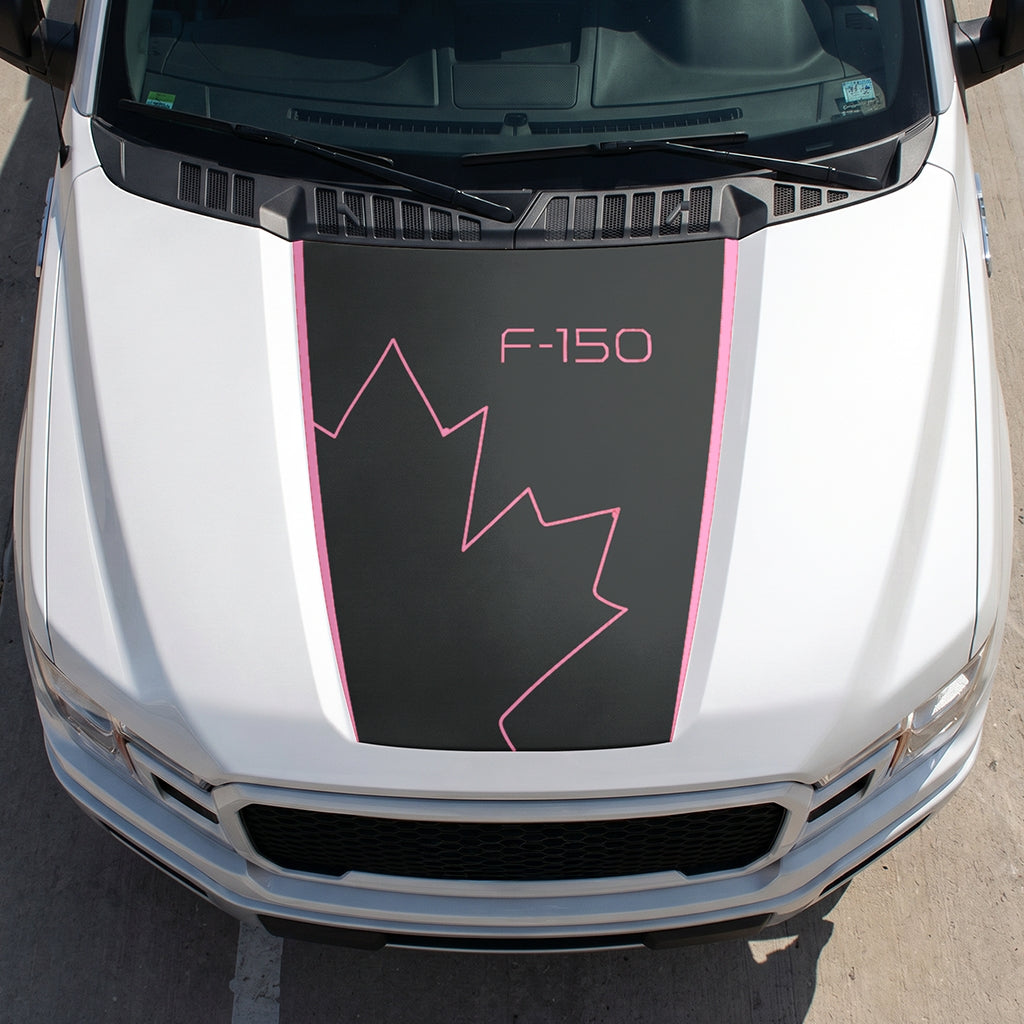 Hood Panel Decal/Sticker - Canada Full Leaf Graphic Decal Graphic Kit - For Ford F-150 2015-2020 - Premium Vinyl