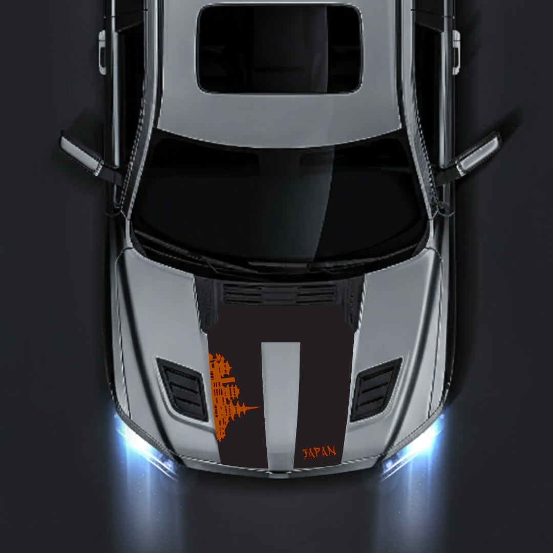 Performance Hood Panel Decal/Sticker - Japan Skyline Graphic Kit - For Dodge RAM 1500 2019-2025 - Premium Vinyl