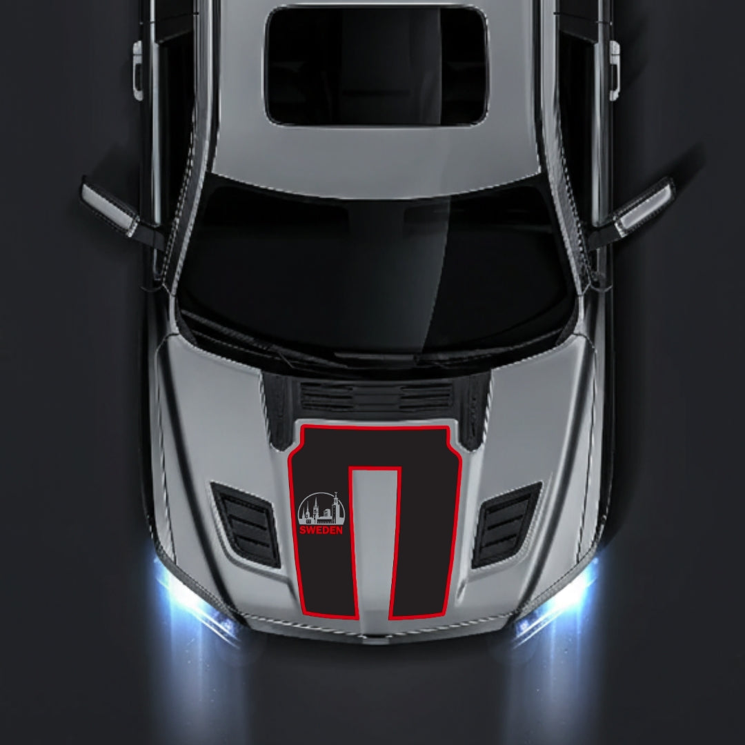 Performance Hood Panel Decal/Sticker - Sweden - Cut - Border Graphic Kit - For Dodge RAM 1500 2019-2025 - Premium Vinyl