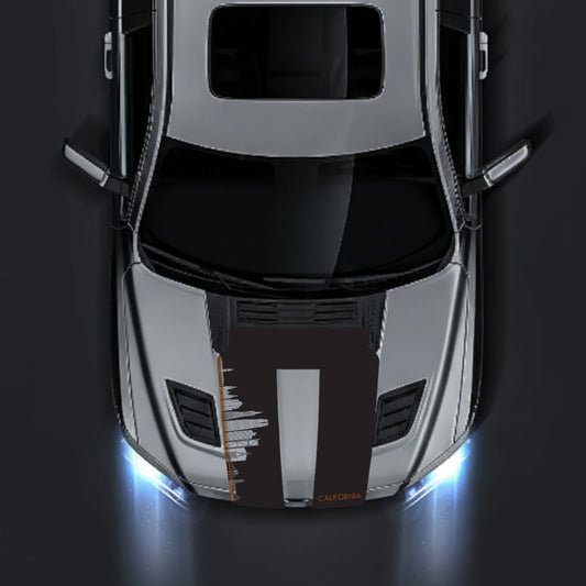 Performance Hood Panel Decal/Sticker - California Skyline - Cut - Border Graphic Kit - For Dodge RAM 1500 2019-2025 - Premium Vinyl