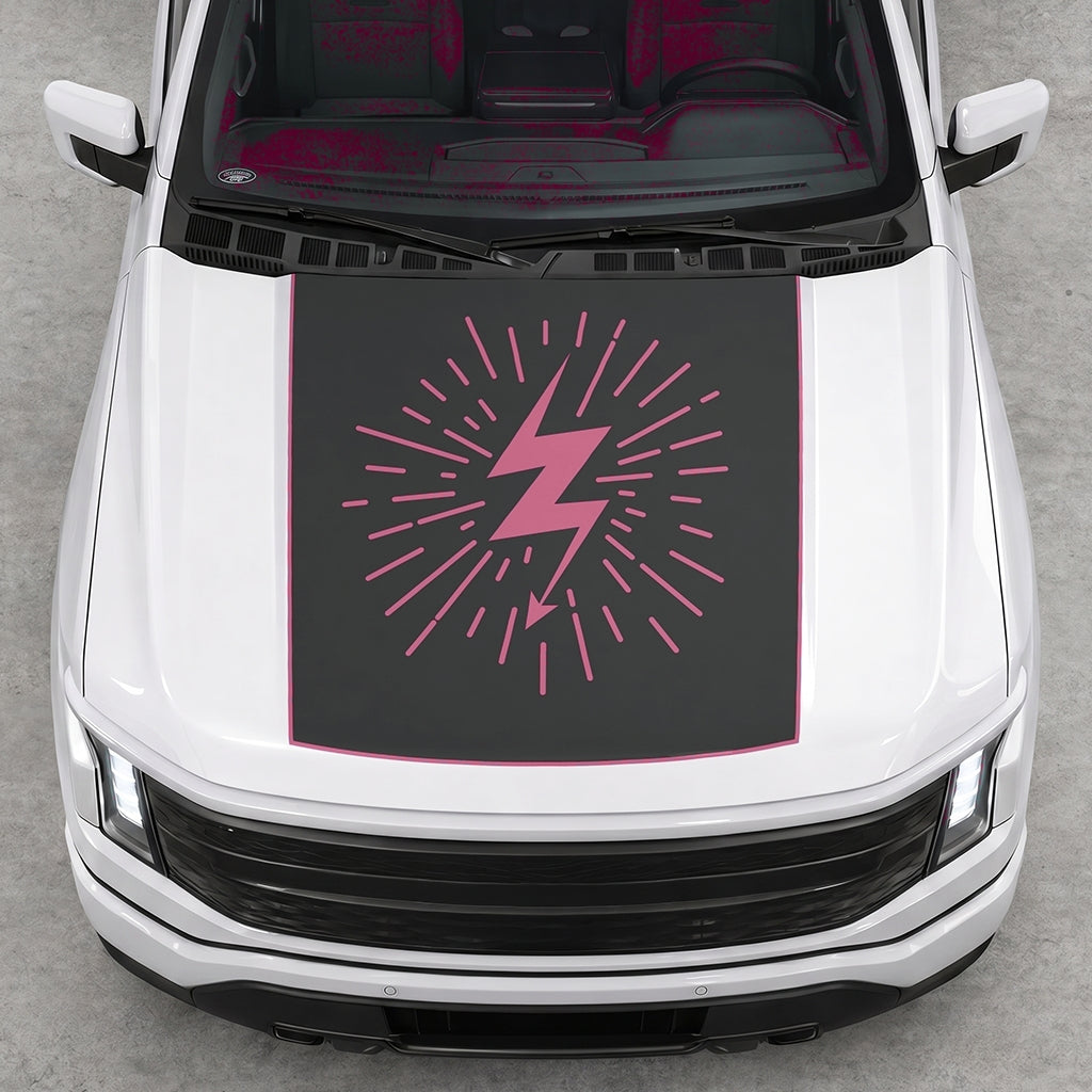 Hood Panel Decal/Sticker - Electric Splash Graphic Decal Graphic Kit - For FORD F-150 2015-2020 - Premium Vinyl