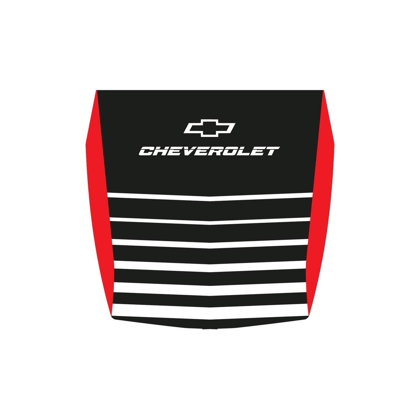 Hood Panel Decal/Sticker - Solid Wavy Border Graphic Decal Graphic Kit - For Chevrolet Silverado 2019-2024 - Premium Vinyl