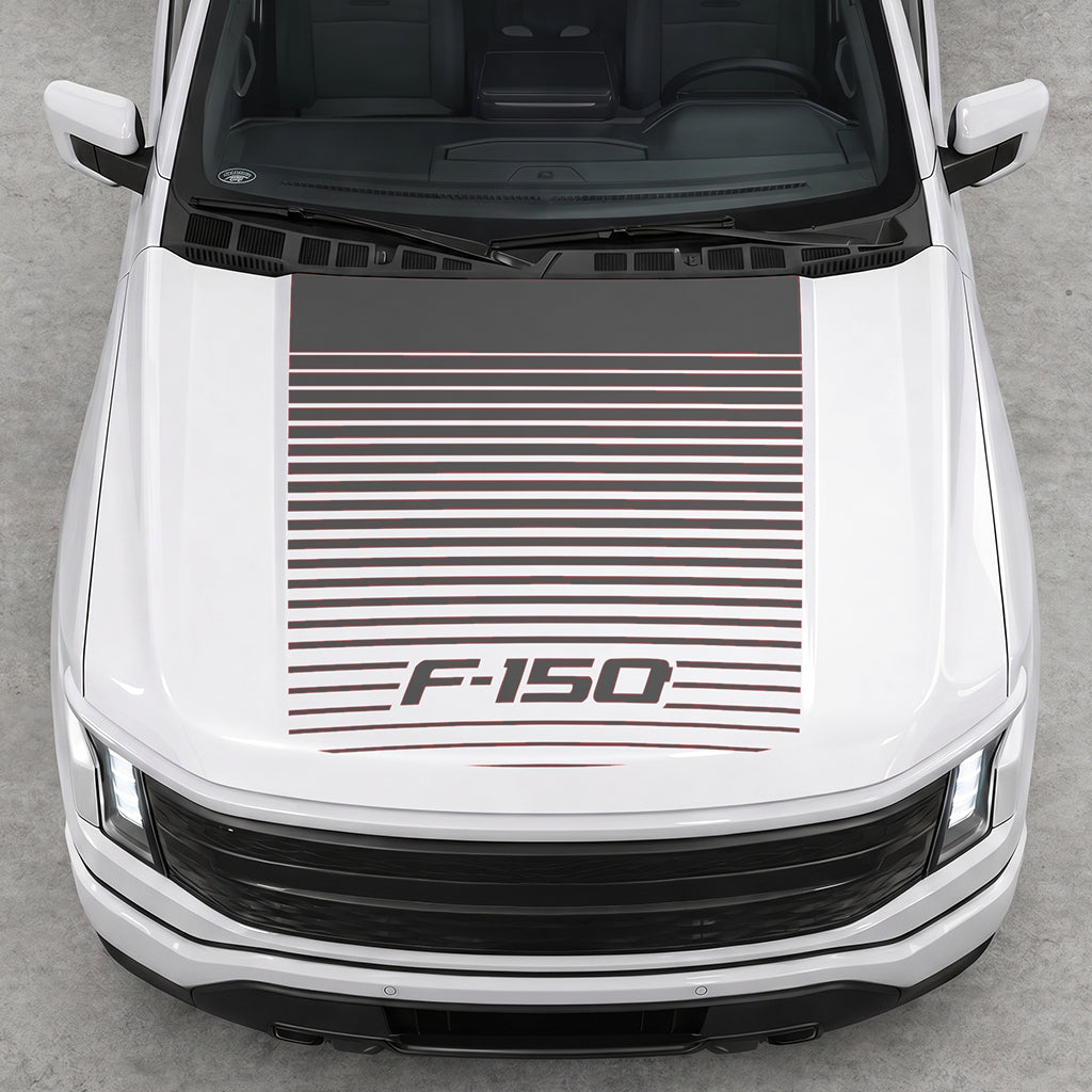 Hood Panel Decal/Sticker - Waves F150 Graphic Decal Graphic Kit - For Ford F-150 2015-2020 - Premium Vinyl
