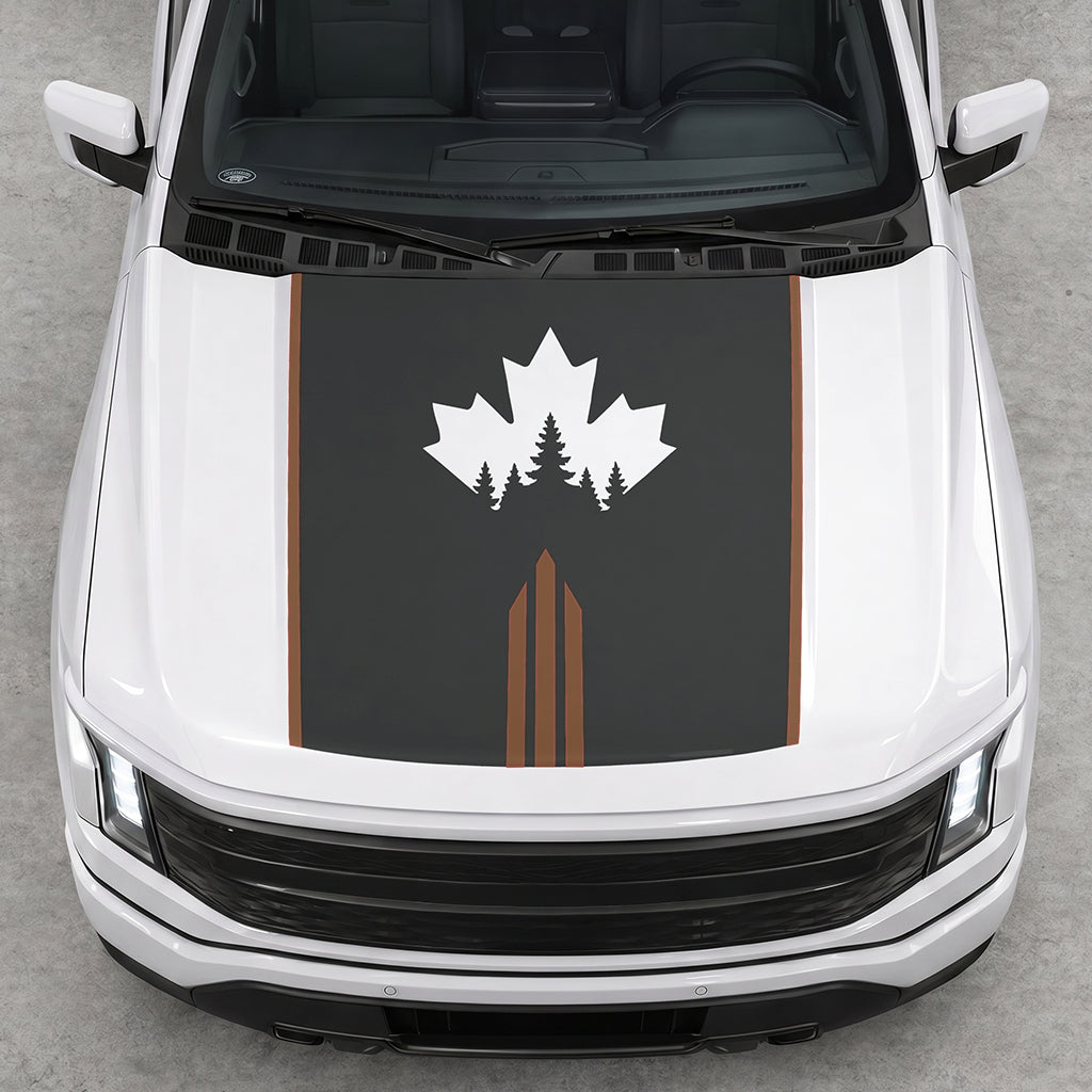 Hood Panel Decal/Sticker - Maple and Forest Graphic Decal Graphic Kit - For Ford F-150 2015-2020 - Premium Vinyl