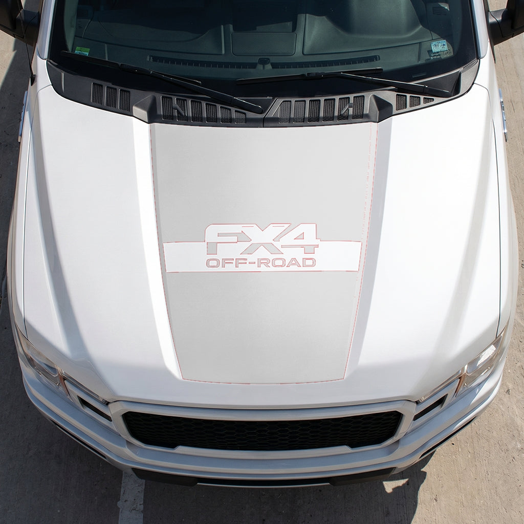 Hood Panel Decal/Sticker - Solid FX4 Graphic Decal Graphic Kit - For Ford F-150 2015-2020 - Premium Vinyl