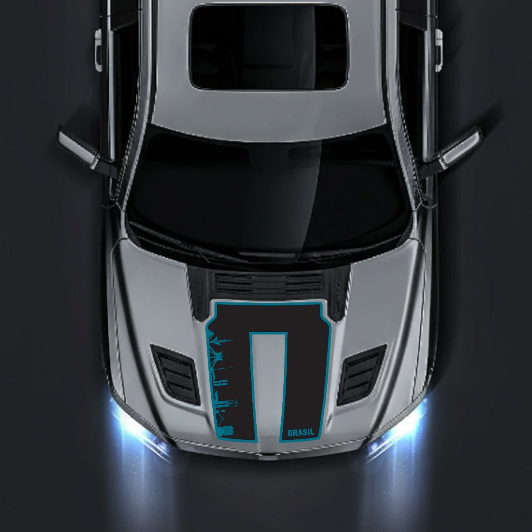 Performance Hood Panel Decal/Sticker - Brazil Skyline - Border Graphic Kit - For Dodge RAM 1500 2019-2025 - Premium Vinyl