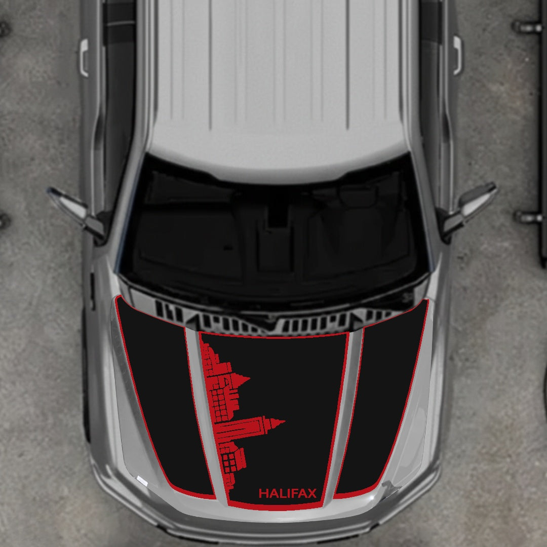 Hood Panel Decal/Sticker - Halifax Skylie - Border Graphic Kit - For Ford F-150 2020-2026 - Premium Vinyl