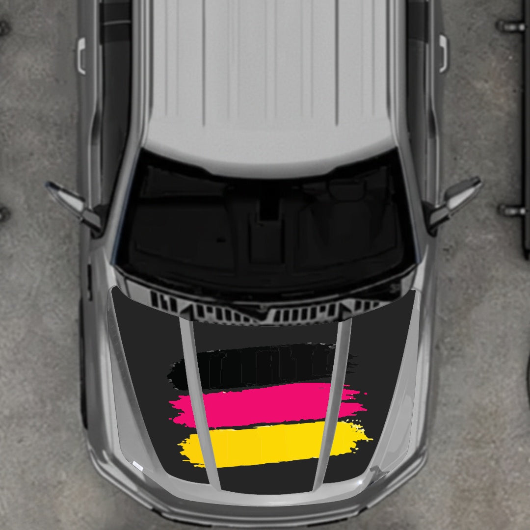 Hood Panel Decal/Sticker - Germany Flag Graphic Kit - For Ford F-150 2020-2026 - Premium Vinyl