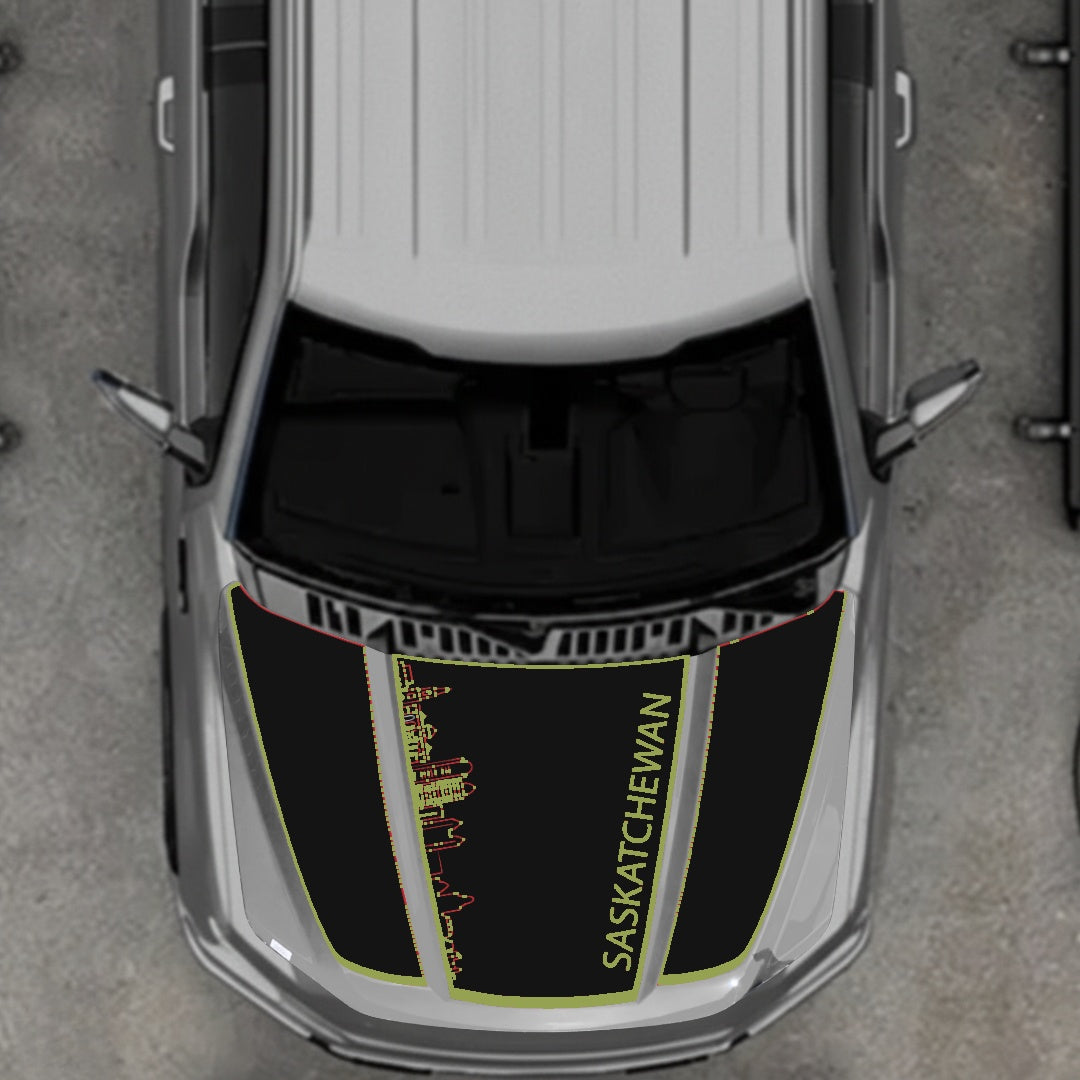 Hood Panel Decal/Sticker - Saskatchewan Skyline - Border Graphic Kit - For Ford F-150 2020-2026 - Premium Vinyl