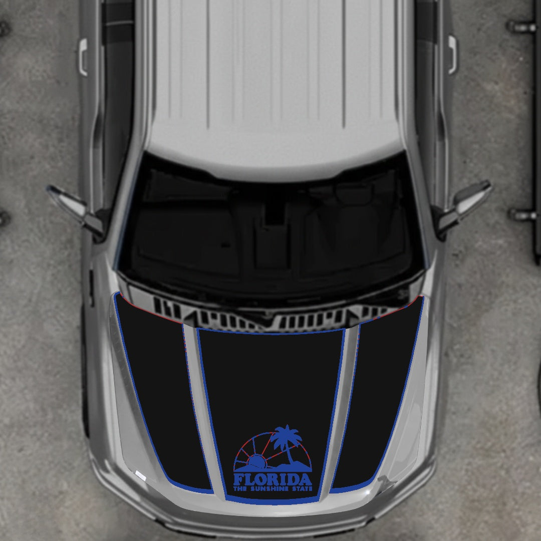 Hood Panel Decal/Sticker - Flordia - Border Graphic Kit - For Ford F-150 2020-2026 - Premium Vinyl