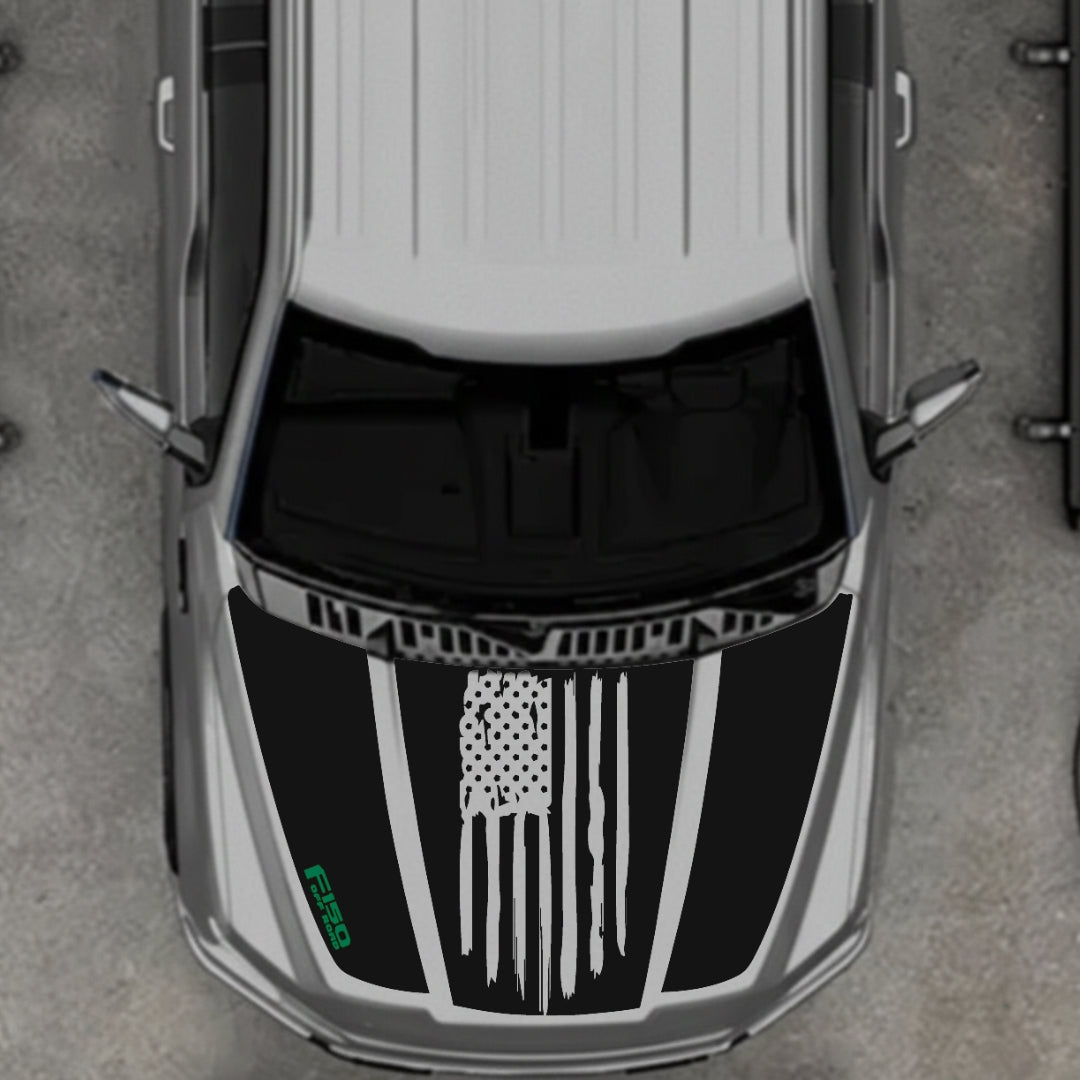 Hood Panel Decal/Sticker - USA Style 12 Graphic Kit - For Ford F-150 2020-2026 - Premium Vinyl