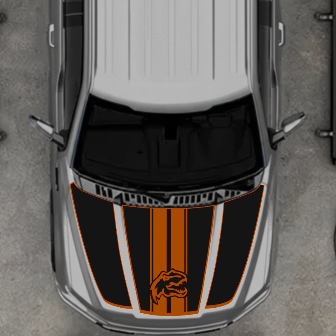 Hood Panel Decal/Sticker - Rex Style 2 - Border Graphic Kit - For Ford F-150 2020-2026 - Premium Vinyl