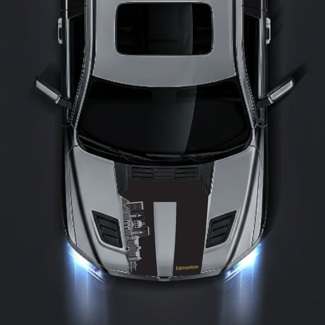 Hood Panel Decal/Sticker - Edmonton Skyline - Cut Graphic Kit - For Dodge RAM 1500 2019-2025 - Premium Vinyl