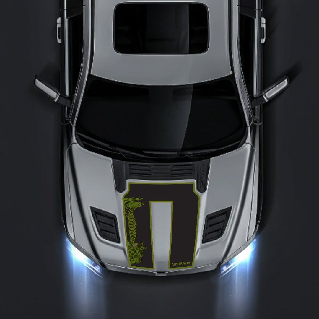 Performance Hood Panel Decal/Sticker - Australia Skyline - Border Graphic Kit - For Dodge RAM 1500 2019-2025 - Premium Vinyl