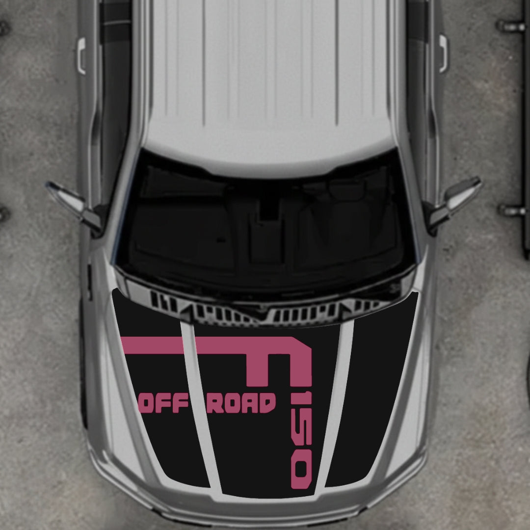 Hood Panel Decal/Sticker - Style 7 Graphic Kit - For Ford F-150 2020-2026 - Premium Vinyl