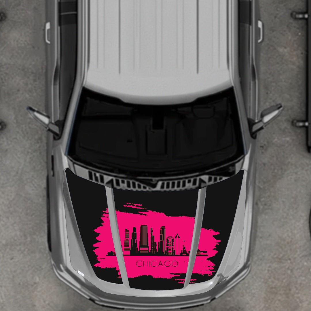 Hood Panel Decal/Sticker - Chicago Graphic Kit - For Ford F-150 2020-2026 - Premium Vinyl