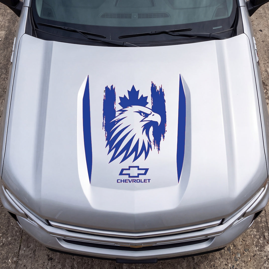 Hood Panel Decal/Sticker - Canadaian Eagle Head Graphic Decal Graphic Kit - For Chevrolet Silverado 2019-2024 - Premium Vinyl