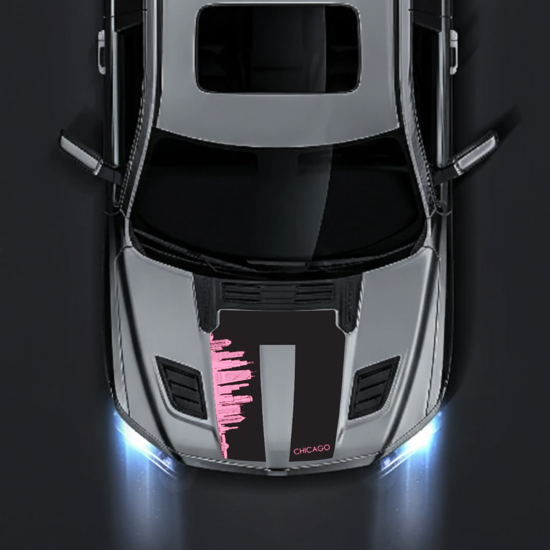 Hood Panel Decal/Sticker - Chicago Skyline Graphic Kit - For Dodge RAM 1500 2019-2025 - Premium Vinyl