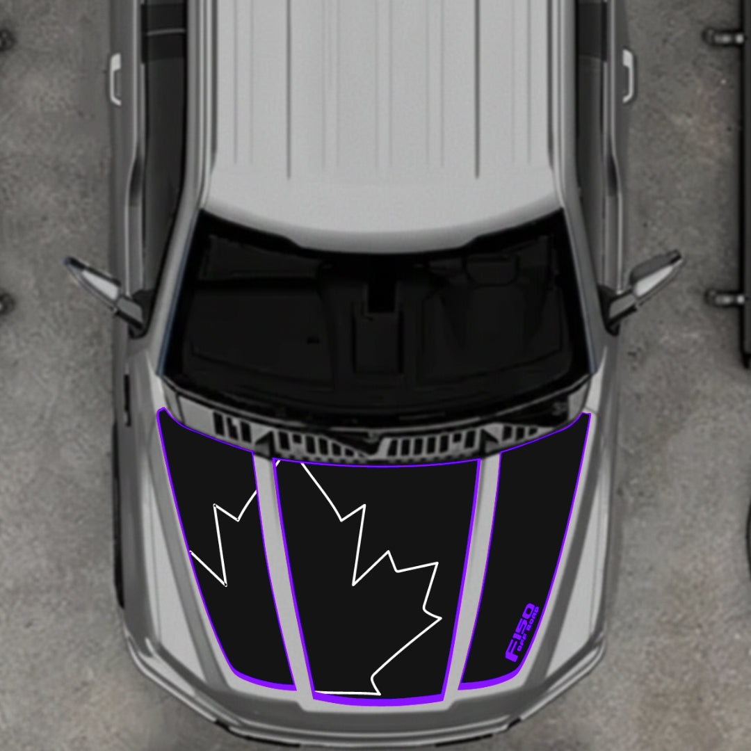 Hood Panel Decal/Sticker - Canada Style 23 Graphic Kit - For Ford F-150 2020-2026 - Premium Vinyl