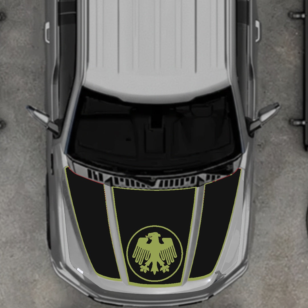 Hood Panel Decal/Sticker - Germany Logo - Border Graphic Kit - For Ford F-150 2020-2026 - Premium Vinyl