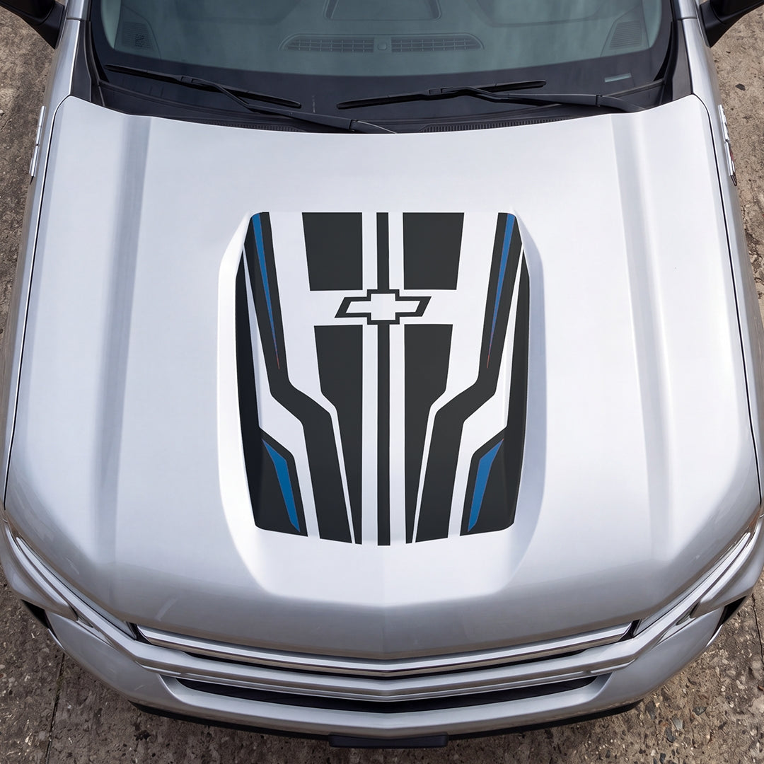 Hood Panel Decal/Sticker - Speed Pattern Graphic Decal Graphic Kit - For Chevrolet Silverado 2019-2024 - Premium Vinyl