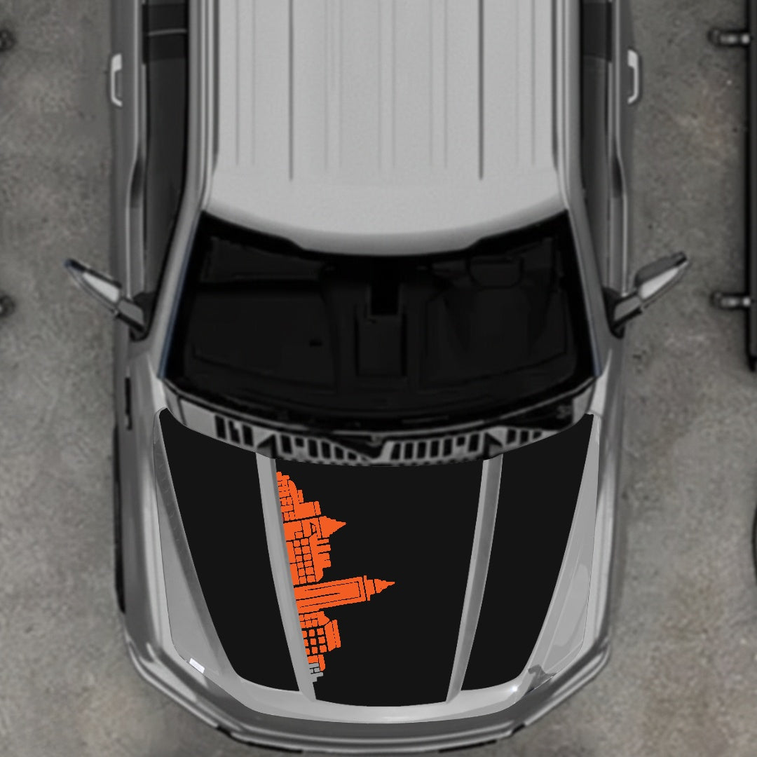 Hood Panel Decal/Sticker - Halifax Skyline Graphic Kit - For Ford F-150 2020-2026 - Premium Vinyl