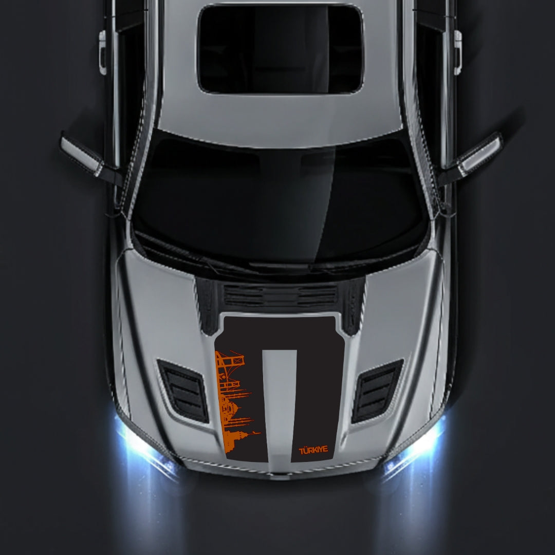 Performance Hood Panel Decal/Sticker - Turkey Skyline Graphic Kit - For Dodge RAM 1500 2019-2025 - Premium Vinyl
