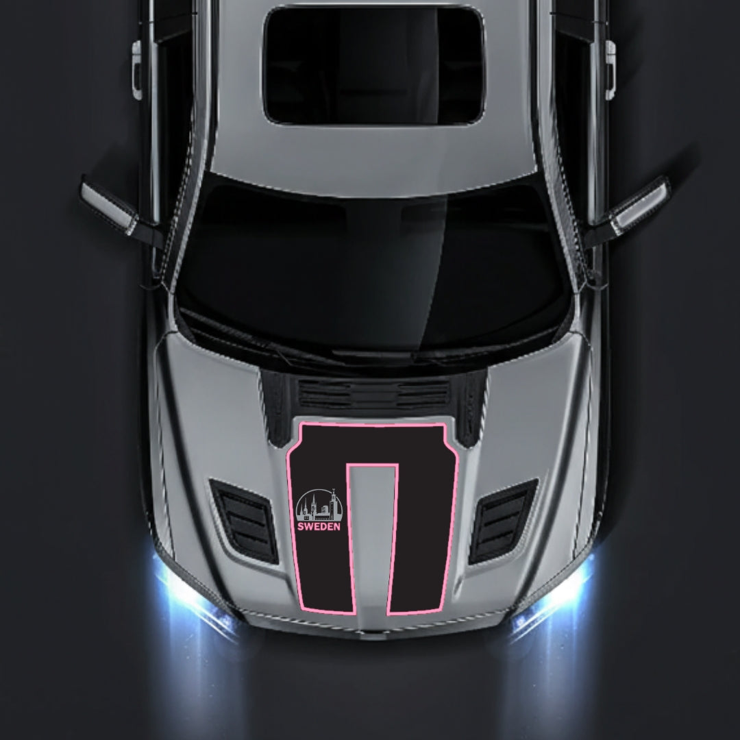 Hood Panel Decal/Sticker - Sweden - Cut - Border Graphic Kit - For Dodge RAM 1500 2019-2025 - Premium Vinyl
