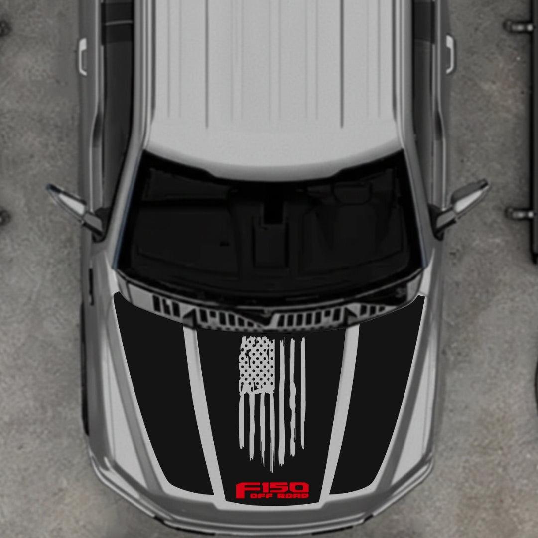 Hood Panel Decal/Sticker - USA Style 10 Graphic Kit - For Ford F-150 2020-2026 - Premium Vinyl