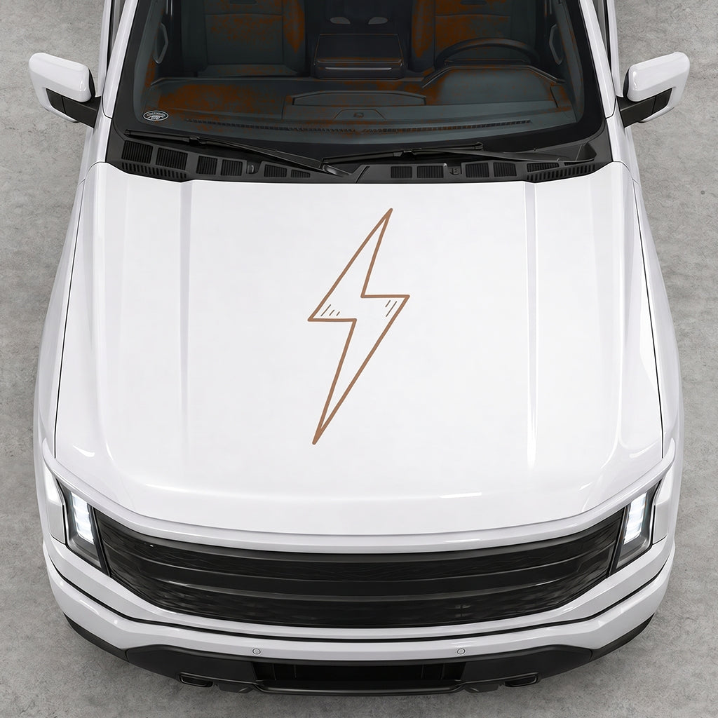 Hood Panel Decal/Sticker - Cut Electric Graphic Decal Graphic Kit - For FORD F-150 2015-2020 - Premium Vinyl
