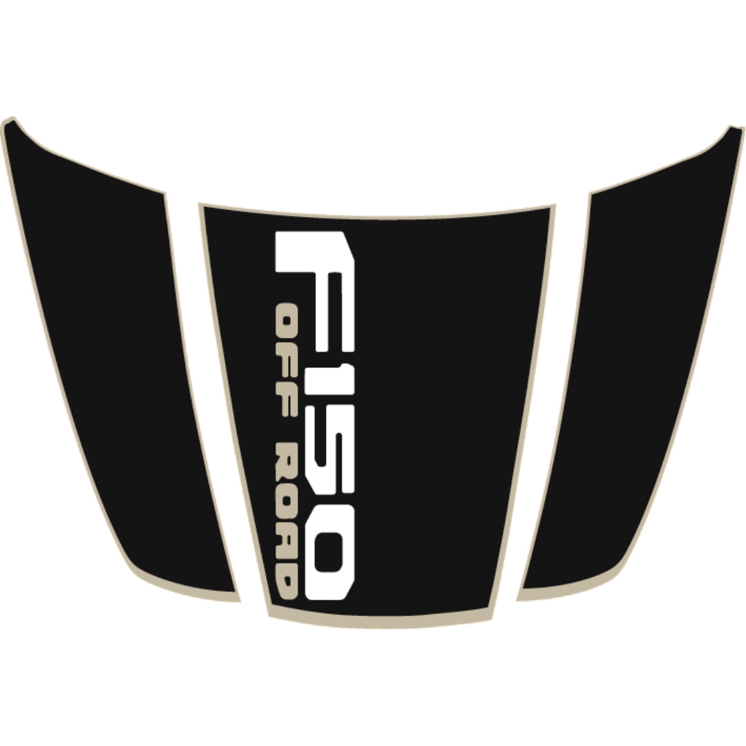 Hood Panel Decal/Sticker - Style 3 - Cut - Border Graphic Kit - For Ford F-150 2020-2026 - Premium Vinyl