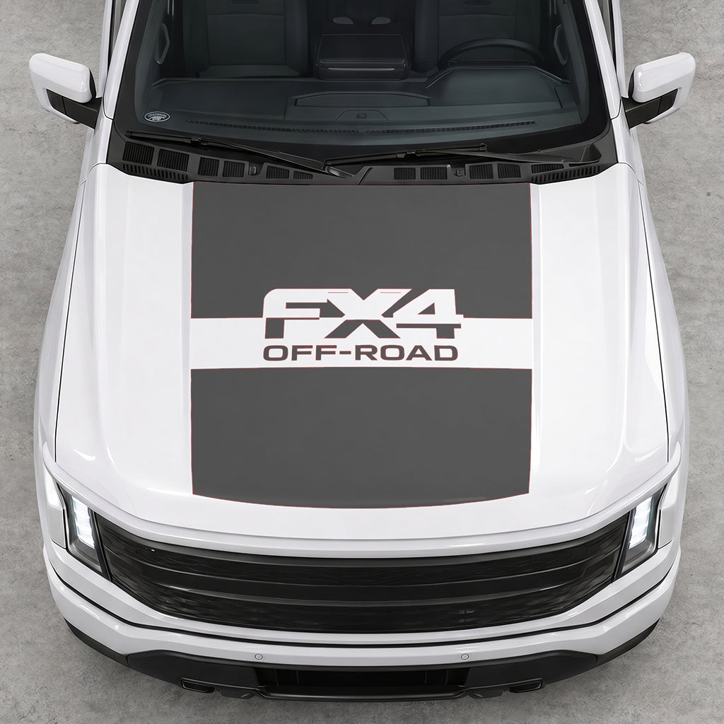 Hood Panel Decal/Sticker - Solid FX4 Graphic Decal Graphic Kit - For Ford F-150 2015-2020 - Premium Vinyl