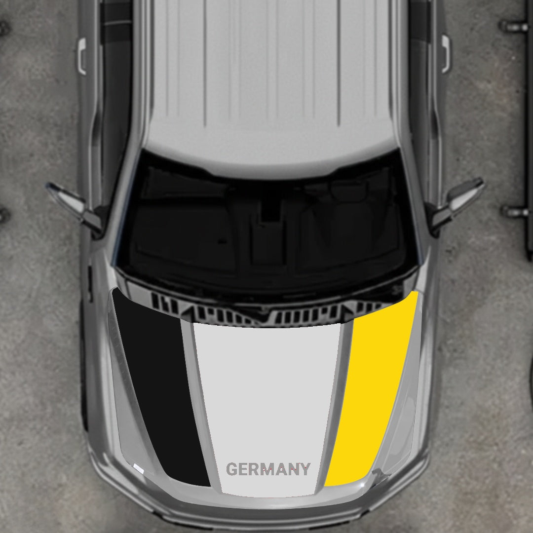Hood Panel Decal/Sticker - Germany Flag Parts Graphic Kit - For Ford F-150 2020-2026 - Premium Vinyl