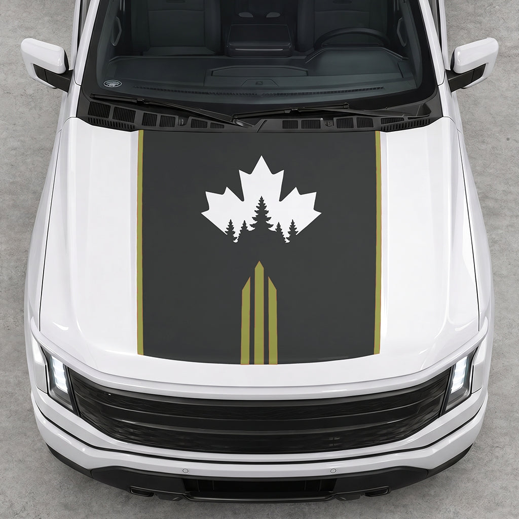 Hood Panel Decal/Sticker - Maple and Forest Graphic Decal Graphic Kit - For Ford F-150 2015-2020 - Premium Vinyl