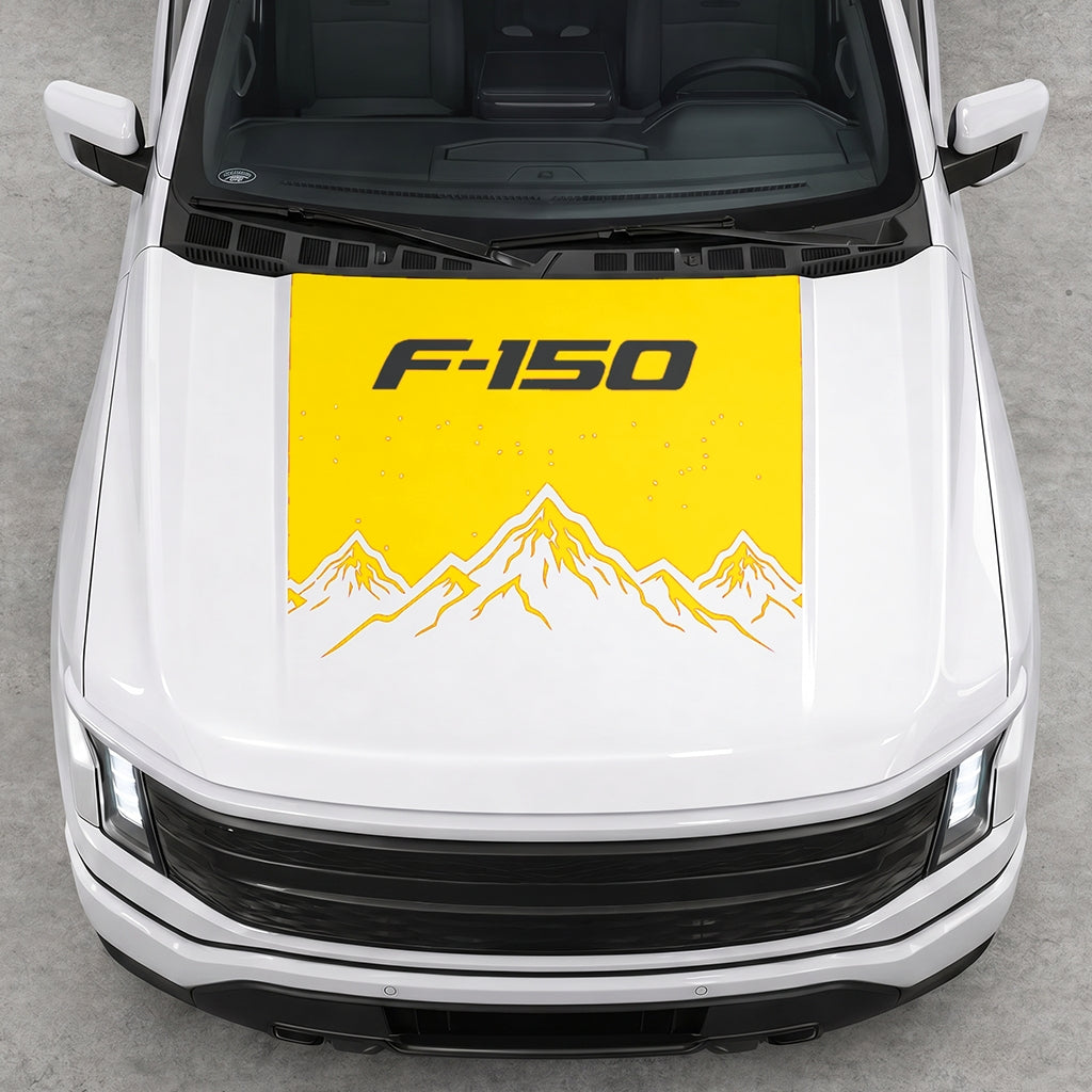 Hood Panel Decal/Sticker - Deep Mountain Graphic Decal Graphic Kit - For Ford F-150 2015-2020 - Premium Vinyl