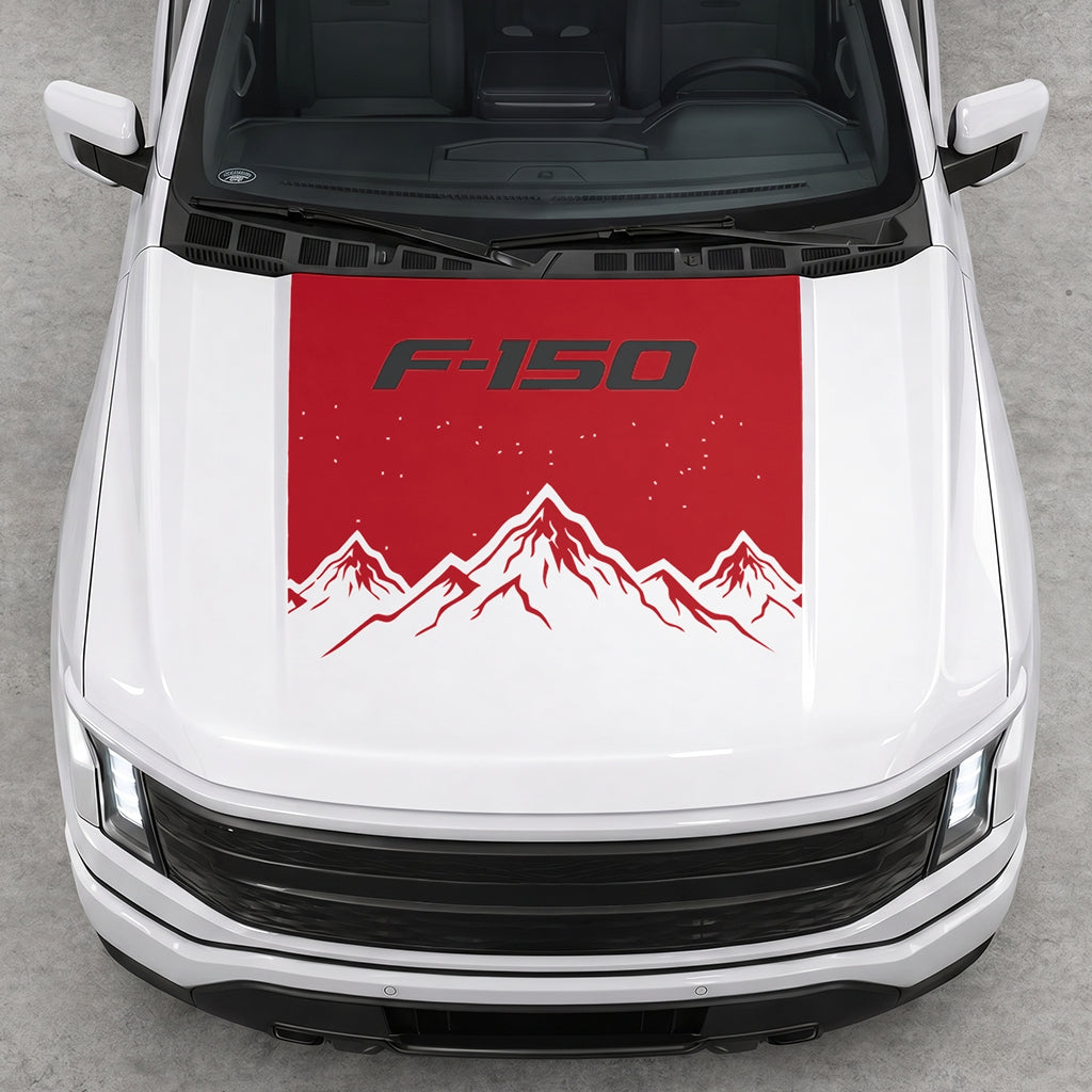 Hood Panel Decal/Sticker - Deep Mountain Graphic Decal Graphic Kit - For Ford F-150 2015-2020 - Premium Vinyl