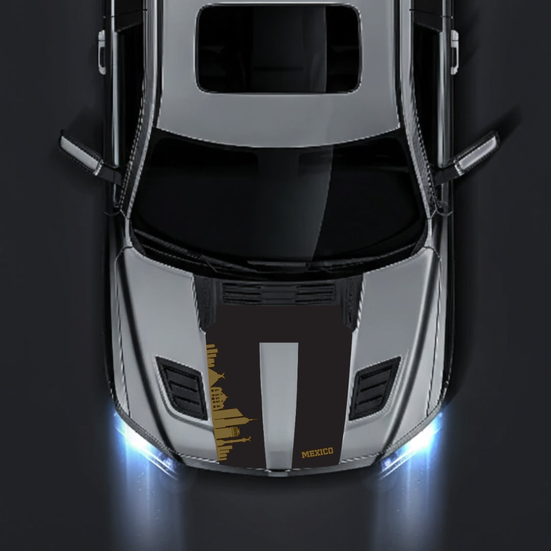 Performance Hood Panel Decal/Sticker - Mexico Skyline Graphic Kit - For Dodge RAM 1500 2019-2025 - Premium Vinyl