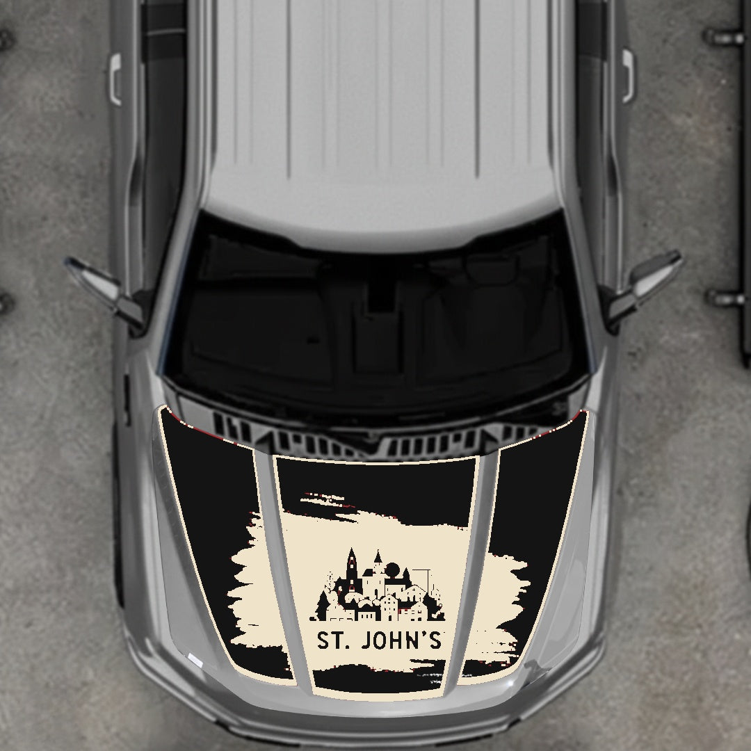 Hood Panel Decal/Sticker - St John's Border Graphic Kit - For Ford F-150 2020-2026 - Premium Vinyl