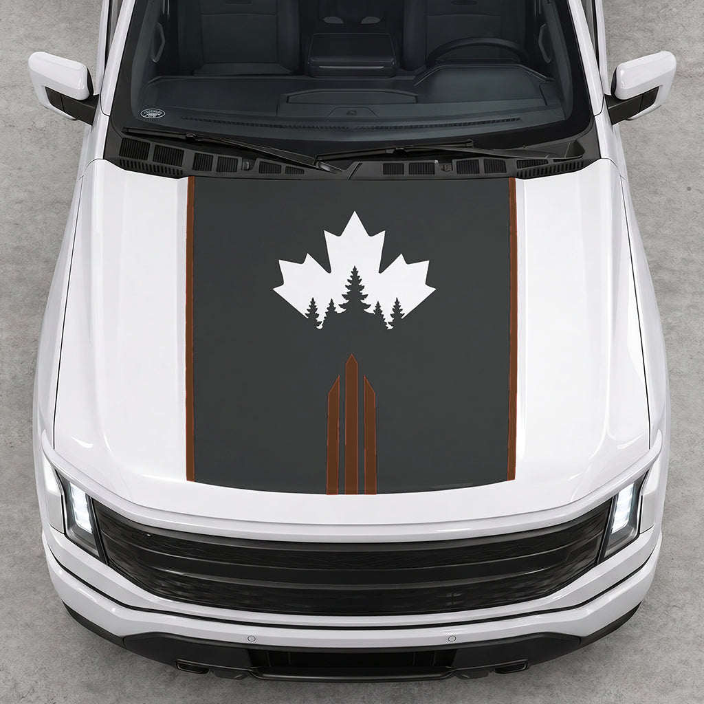 Hood Panel Decal/Sticker - Maple and Forest Graphic Decal Graphic Kit - For Ford F-150 2015-2020 - Premium Vinyl