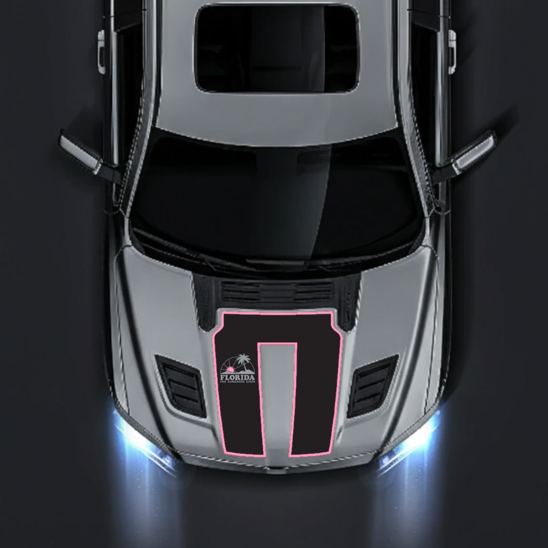 Hood Panel Decal/Sticker - Florida - Cut - Border Graphic Kit - For Dodge RAM 1500 2019-2025 - Premium Vinyl