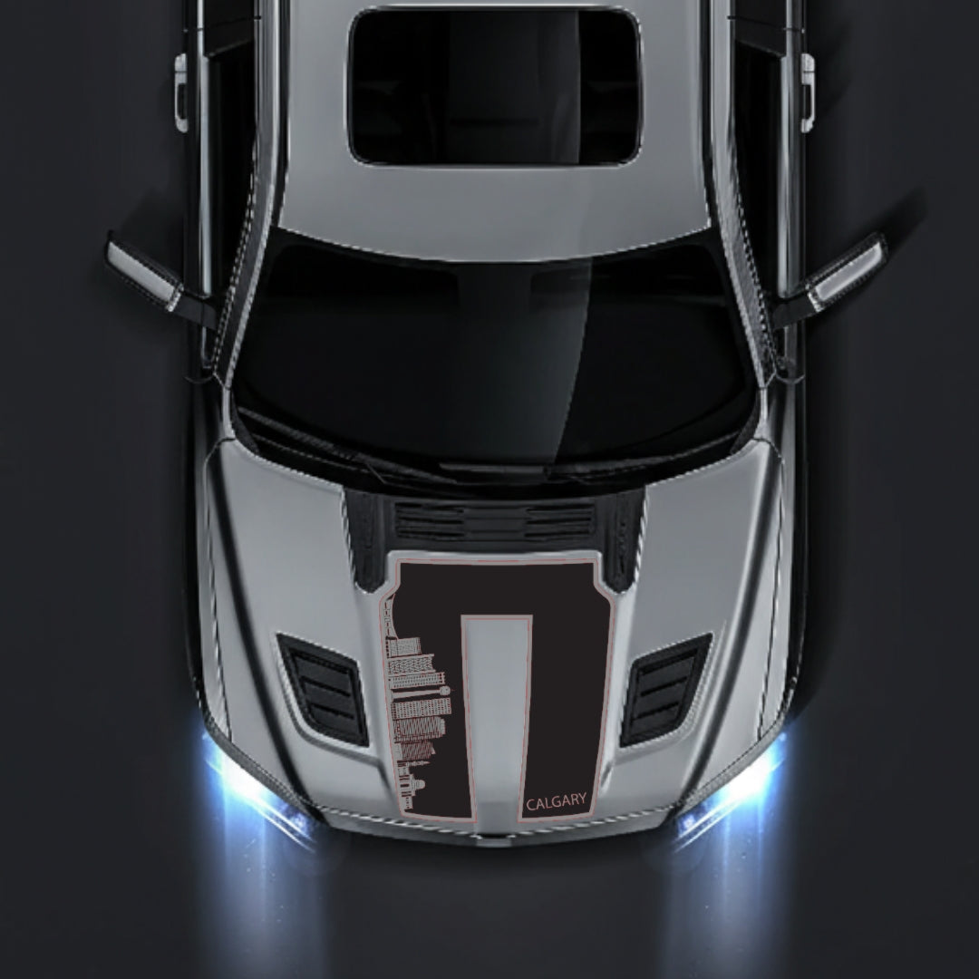 Hood Panel Decal/Sticker - Calgary Skyline - Border Graphic Kit - For Dodge RAM 1500 2019-2025 - Premium Vinyl