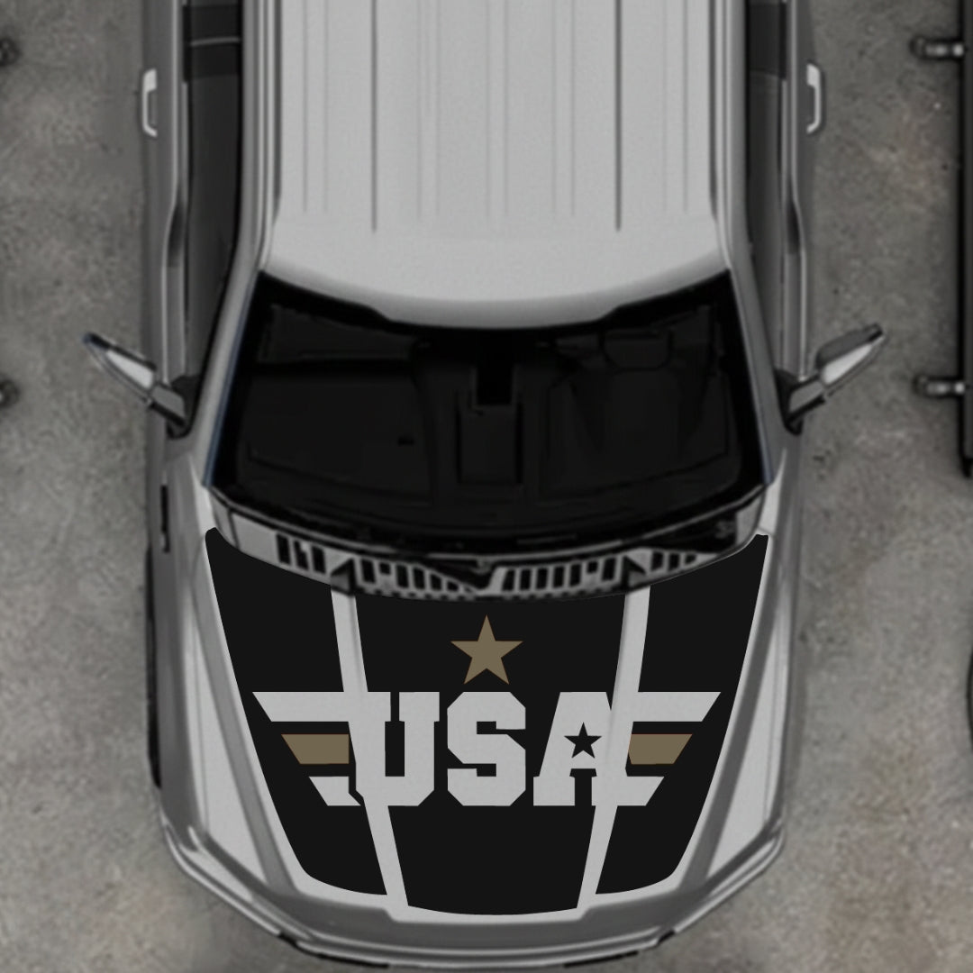 Hood Panel Decal/Sticker - USA Style 7 Graphic Kit - For Ford F-150 2020-2026 - Premium Vinyl