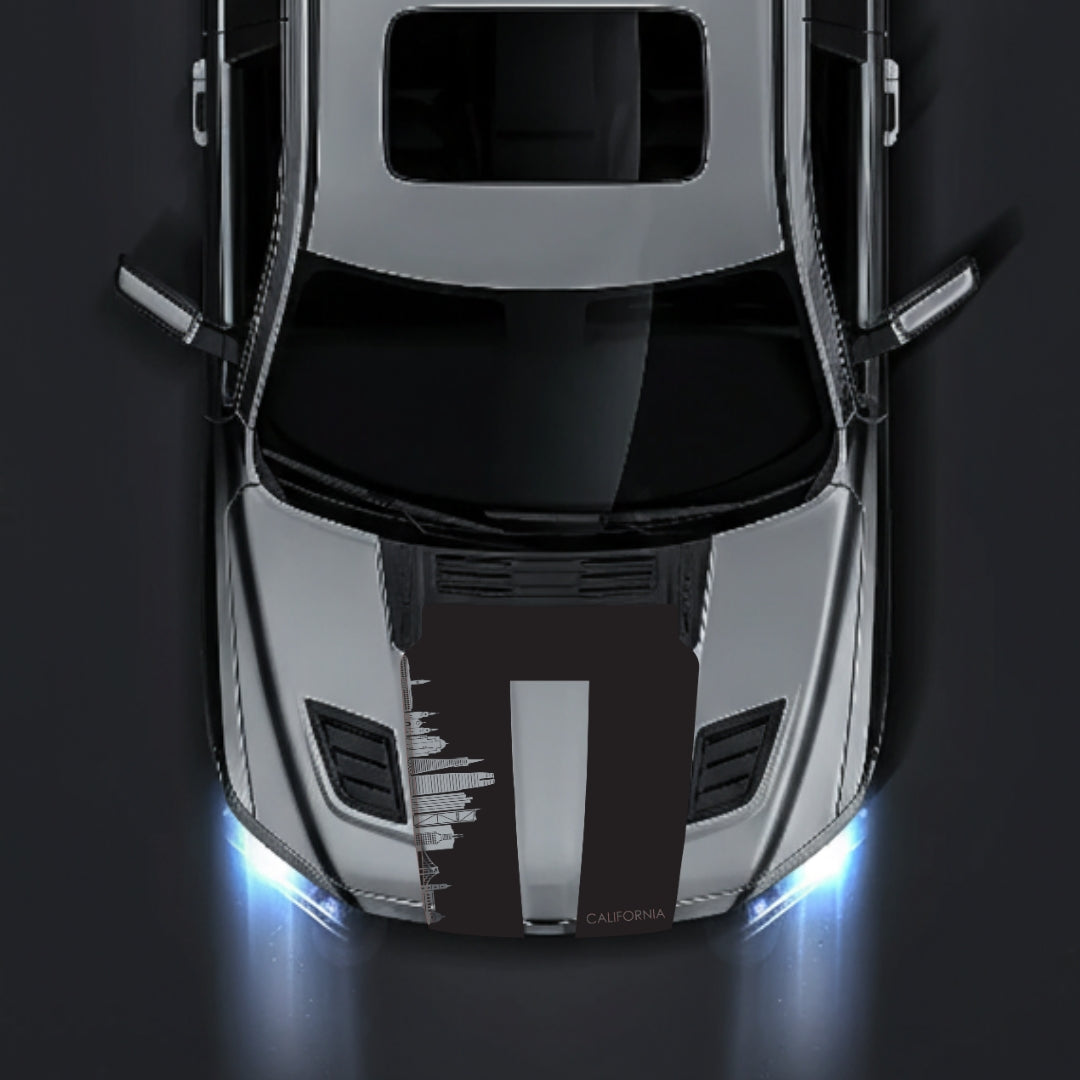 Performance Hood Panel Decal/Sticker - California Skyline - Cut - Border Graphic Kit - For Dodge RAM 1500 2019-2025 - Premium Vinyl