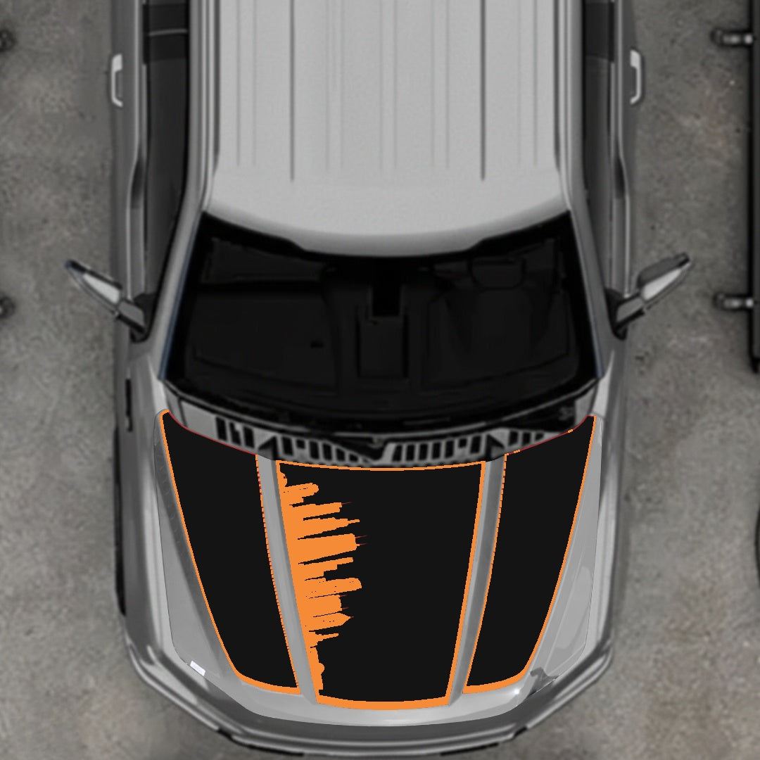 Hood Panel Decal/Sticker - Dubai - Border Graphic Kit - For Ford F-150 2020-2026 - Premium Vinyl