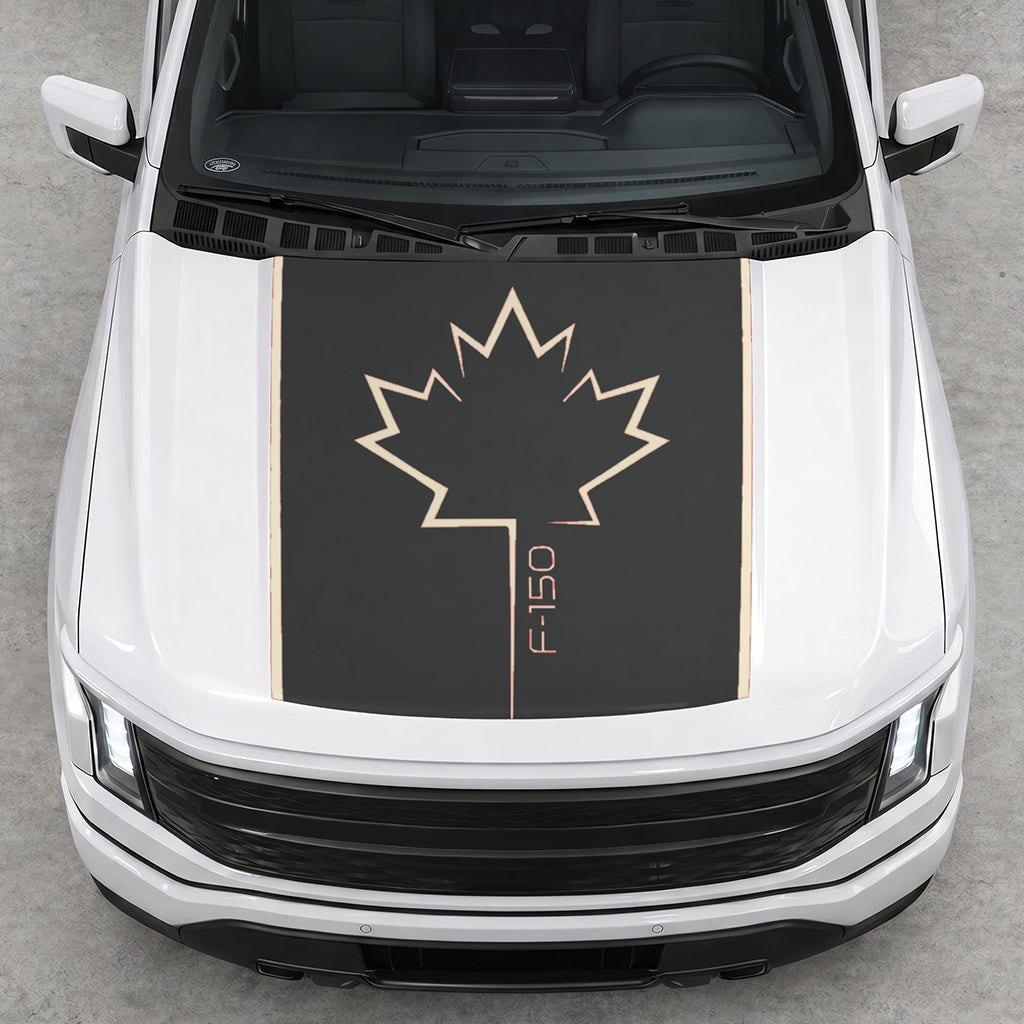 Hood Panel Decal/Sticker - Canada Leaf Graphic Decal Graphic Kit - For Ford F-150 2015-2020 - Premium Vinyl