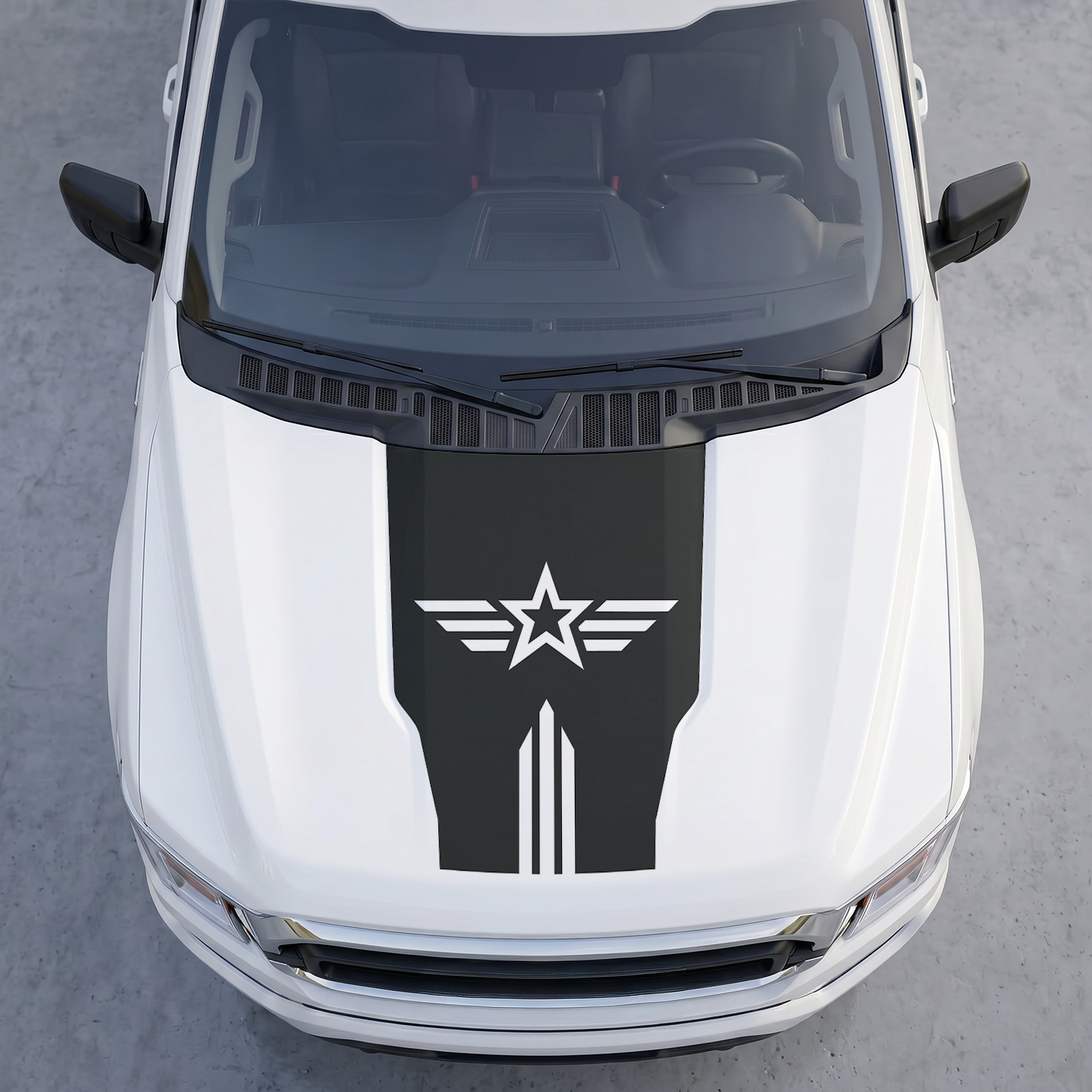 Hood Panel Decal/Sticker - Different Styles Graphic Decals Kit- For Ford F-150 2015-2020 - Premium Vinyl