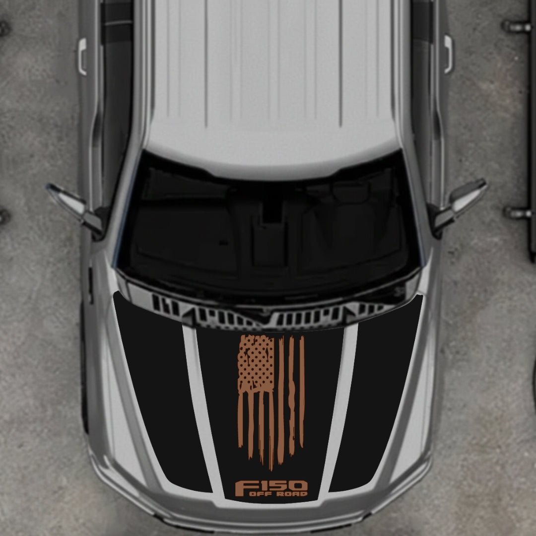 Hood Panel Decal/Sticker - USA Style 11 Graphic Kit - For Ford F-150 2020-2026 - Premium Vinyl