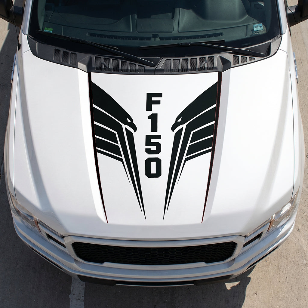Hood Panel Decal/Sticker - Twin Eagle Wings Graphic Decal Graphic Kit - For Ford F-150 2015-2020 - Premium Vinyl